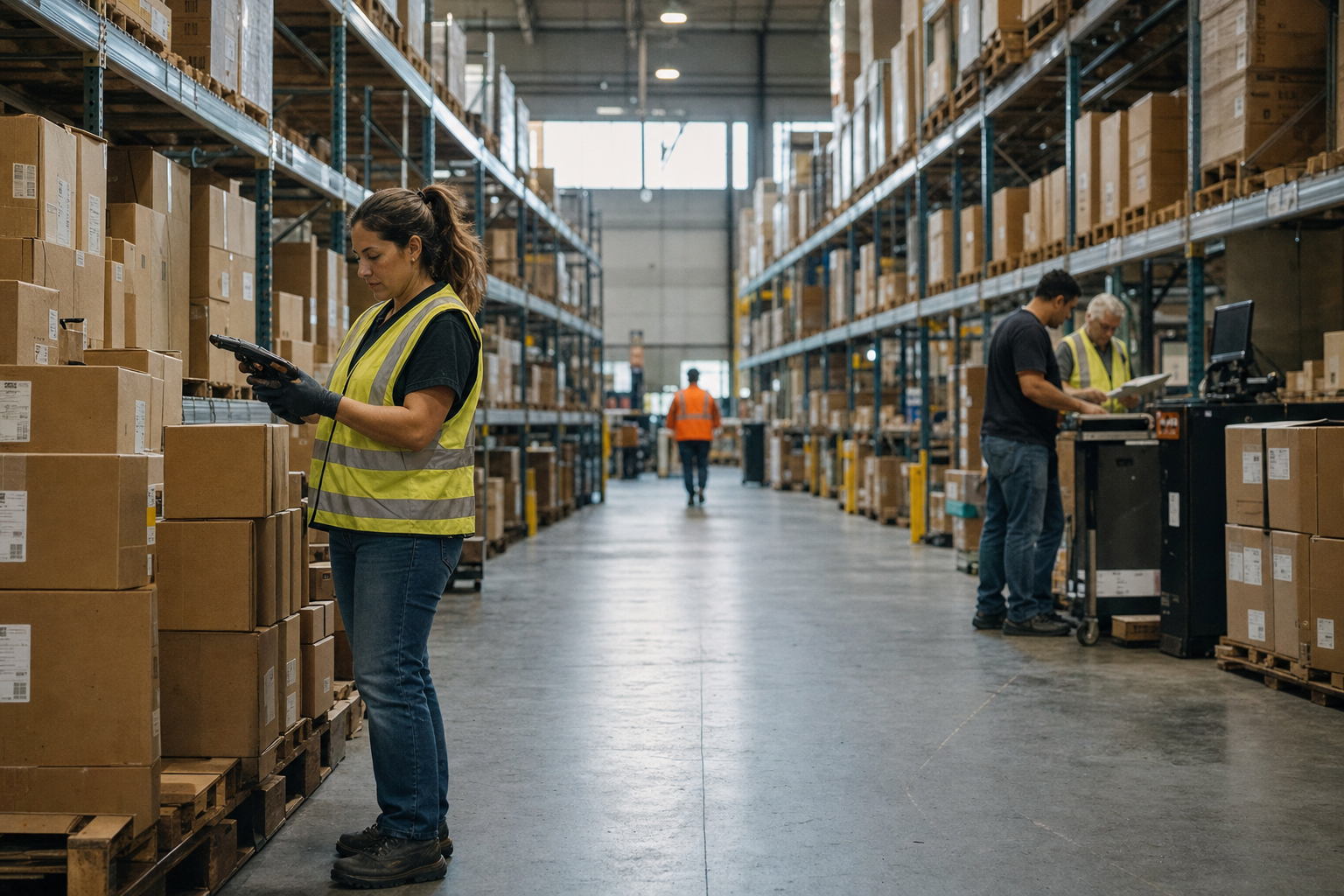 Small fulfillment warehouse aisle