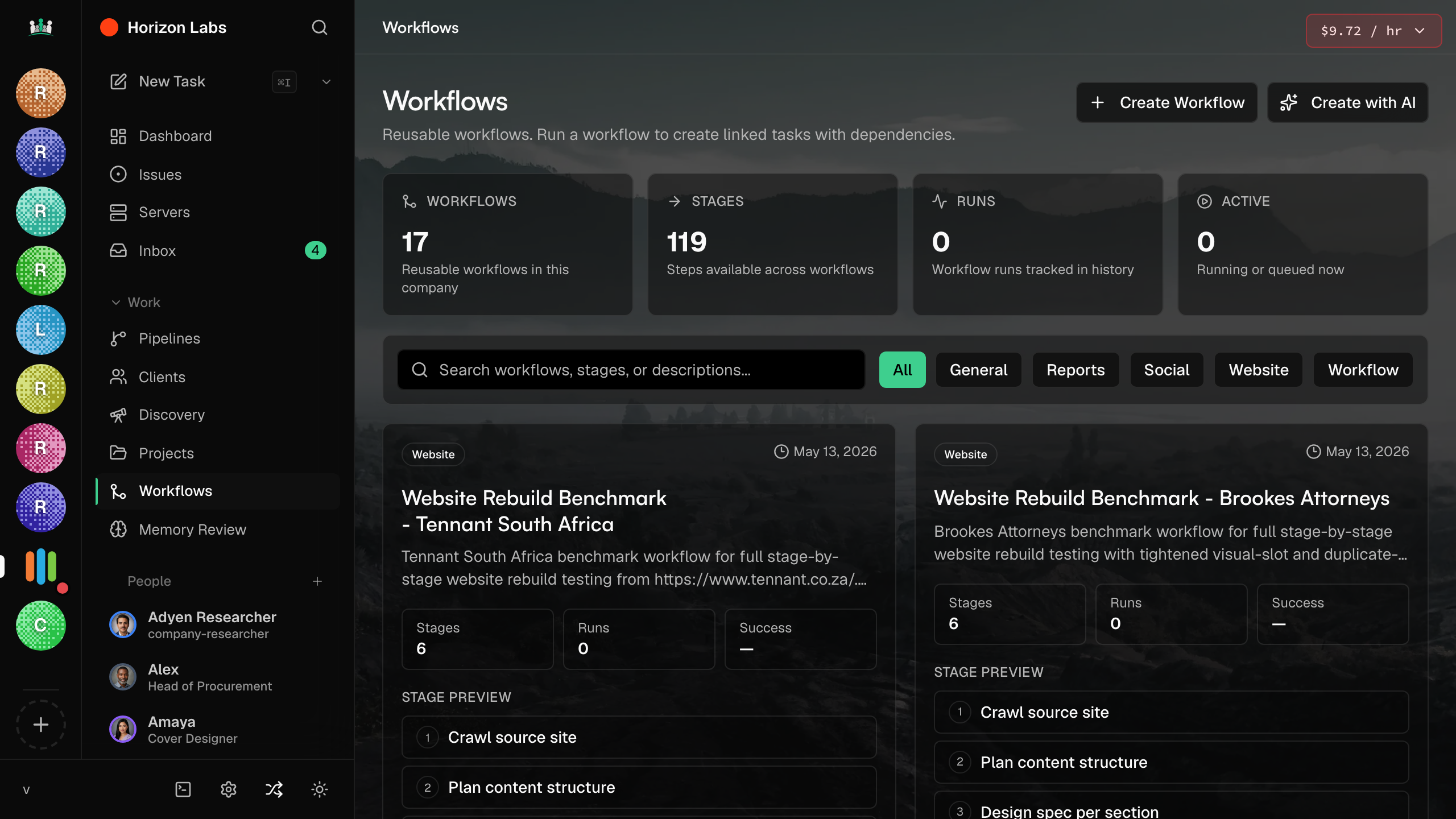 Workflows in Company Agents, the orchestration layer