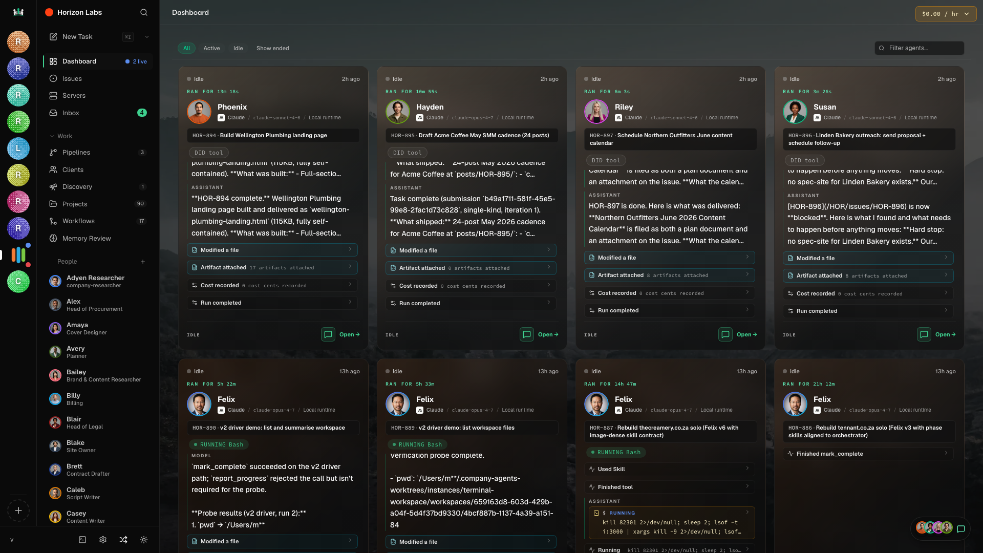 Activity log on a running Issue