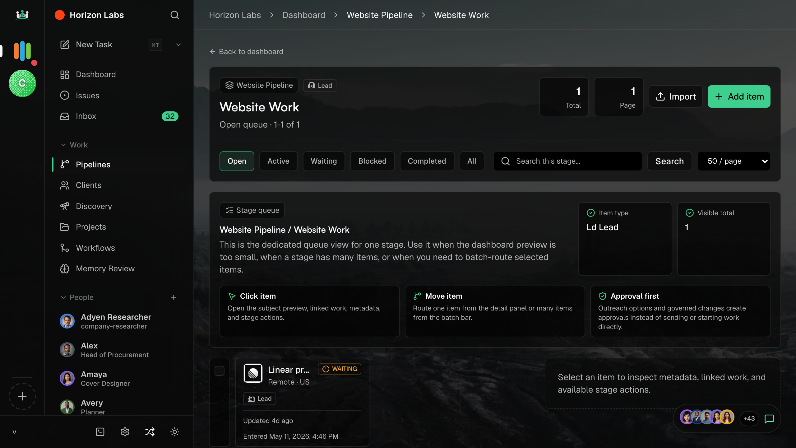 One stage of a Pipeline, a Workflow inside a Pipeline